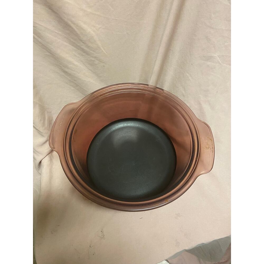 Vintage Vision Corning Ware Cranberry 5L Dutch Oven Teflon Bottom No Lid